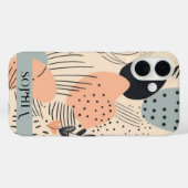Boho Green Peach gepersonaliseerd Case-Mate iPhone Case (Achterkant (horizontaal))