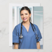 Boho Green Photo Waterverf Nursing School Gradua Kaart (Achterkant)