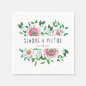 Boho Green Pink | bloemenservetten Servet (Voorkant)