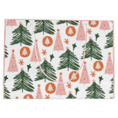 Boho Green Pink Oranje kerstbomen Groot Cadeauzakje (Achterkant)