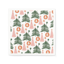 Boho Green Pink Oranje kerstbomen