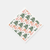 Boho Green Pink Oranje kerstbomen Servet (Hoek)