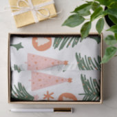 Boho Green Pink Oranje kerstbomen Tissuepapier (Geschenk)