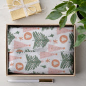Boho Green Pink Oranje Rustic kerstbomen Tissuepapier (Geschenk)