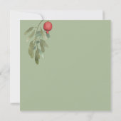 Boho Green Pomegranate Leaves Modern Botanical Kaart (Achterkant)