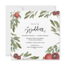 Boho Green Pomegranate Leaves Modern Botanical