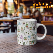 Boho Green Potted Plant Pattern Coffee Mok