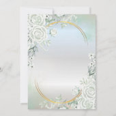 Boho Green Roses Silver 70th Birthday  Kaart (Achterkant)