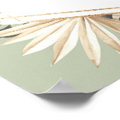 Boho Green Sage Wild Een Verjaardag Welkomstbord Poster (Hoek)