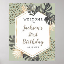 Boho Green Sage Wild Een Verjaardag Welkomstbord