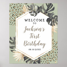 Boho Green Sage Wild Een Verjaardag Welkomstbord Poster