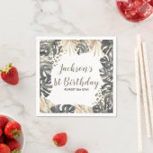 Boho Green Sage Wild Een Verjaardags Papier Servet (Insitu)