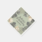 Boho Green Sage Wild Een Verjaardags Papier Servet (Hoek)