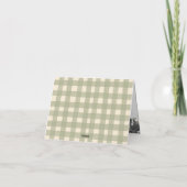 Boho Green Sage Wild One Dank je gevouwen Kaart (Achterkant)