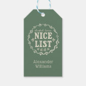 Boho Green Santa's Label met kerstcadeaus op de mo Cadeaulabel (Voorkant)