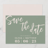 Boho Green Save the Date (Voorkant / Achterkant)