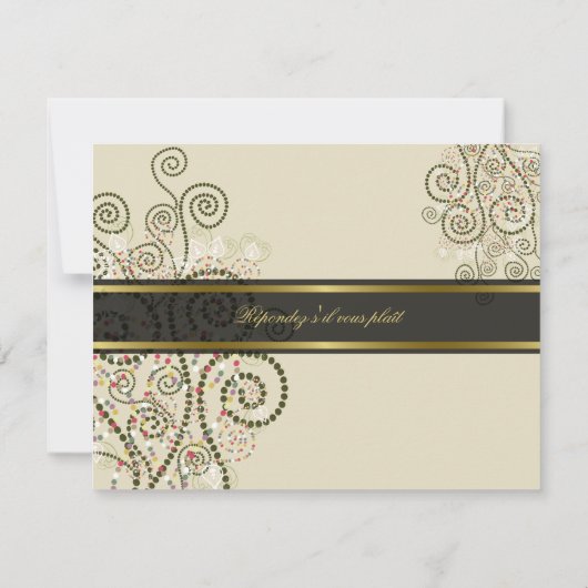 Boho Green Spirals Bar / Bat Mitzvah RSVP-kaart RSVP Kaartje (Achterkant)