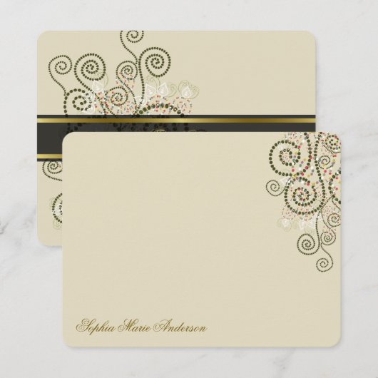 Boho Green Spirals Stippen Decor Bat/Bar Mitzvah Bedankkaart (Voorkant / Achterkant)