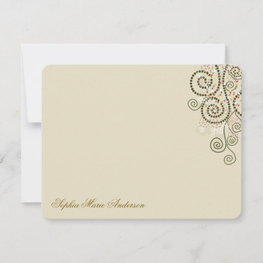 Boho Green Spirals Stippen Decor Bat/Bar Mitzvah Bedankkaart (Voorkant)