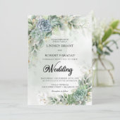 Boho Green-succulenten en eucalyptuswaterverf Kaart (Staand voorkant)