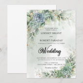 Boho Green-succulenten en eucalyptuswaterverf Kaart (Voorkant / Achterkant)