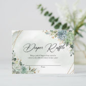 Boho green succulents eucalyptus foliage gold informatiekaartje (Staand voorkant)