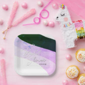 Boho Green Violet Shaded Streams Aangepast Papieren Bordje (Feest)