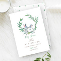 Boho Green Waterverf Bunny Baby shower