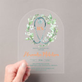 Boho Green Waterverf Nursing School Afstuderen Acryl Uitnodigingen (Insitu (Draagbaar))