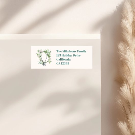 Boho Green Waterverf Nursing School Afstuderen Etiket