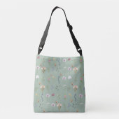Boho Green Wildflower Canvas tas (Achterkant)