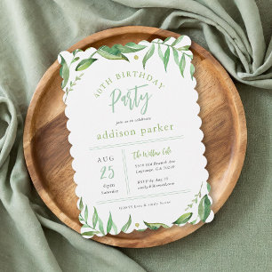 Boho Greenery 40ste verjaardagsfeestje Kaart