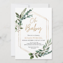Boho Greenery Baby shower Invitation