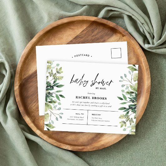 Boho Greenery Baby shower per Mail Invitation Feestdagenkaart