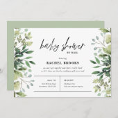 Boho Greenery Baby shower per post Kaart (Voorkant / Achterkant)