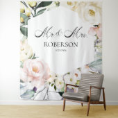 Boho Greenery Bloemen Lijst Huwelijk Achtergronden Wandkleed (In situ)