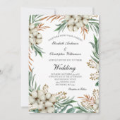 Boho Greenery Botanical Green White Wedding Kaart (Voorkant)