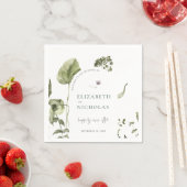 Boho Greenery Botanical Wedding Napkins Servet (Insitu)