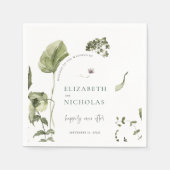 Boho Greenery Botanical Wedding Napkins Servet (Voorkant)