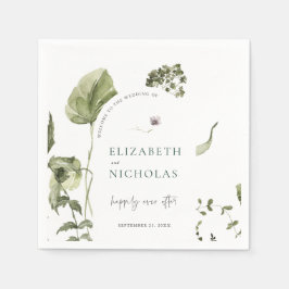 Boho Greenery Botanical Wedding Napkins Servet