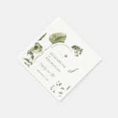 Boho Greenery Botanical Wedding Napkins Servet (Hoek)