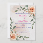 Boho Greenery bruiloft uitnodiging (Voorkant)