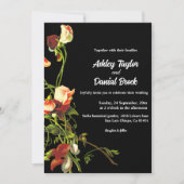 Boho Greenery Burgundy Rozen Black Floral Wedding Kaart (Voorkant)