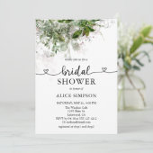 Boho Greenery Calligraphy Heart Vrijgezellenfeest  Kaart (Staand voorkant)