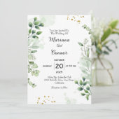 Boho Greenery Dreamcatcher Huwelijksuitnodiging Kaart (Staand voorkant)