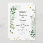 Boho Greenery Dreamcatcher Huwelijksuitnodiging Kaart (Voorkant / Achterkant)