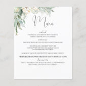 Boho Greenery en Eucalyptus Leaves Wedding Menu (Voorkant)