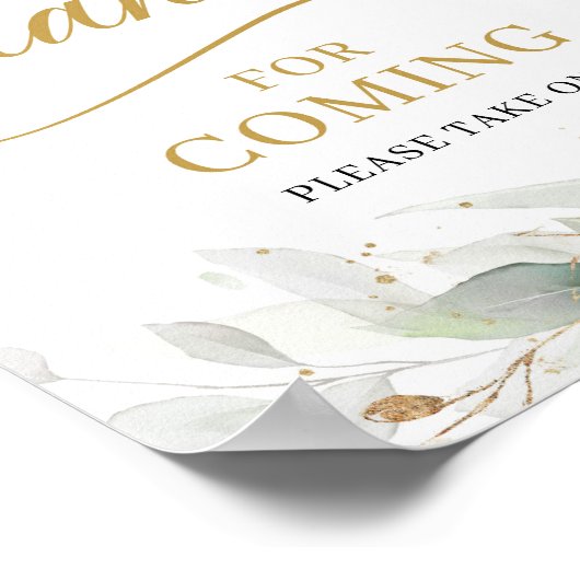 Boho greenery eucalyptus bedankt voor aankomend bo poster (Hoek)