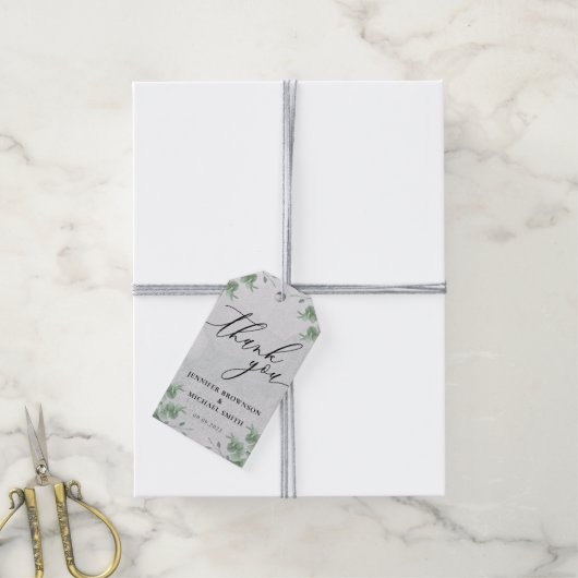 Boho Greenery Eucalyptus Botanical Love Bedankt Cadeaulabel (Met Touw)