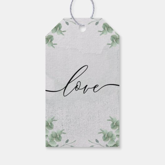 Boho Greenery Eucalyptus Botanical Love Bedankt Cadeaulabel (Achterkant)